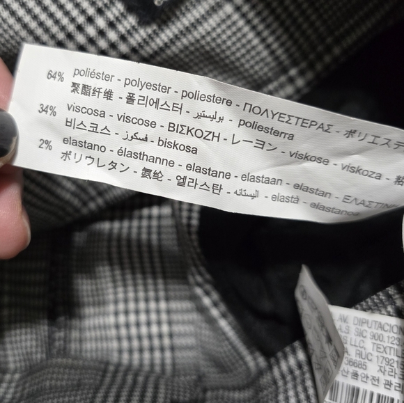 Zara TRF Pleated High Waist Belted Houndstooth Trouser Pants, Tapered Leg, EUC! - Picture 10 of 11